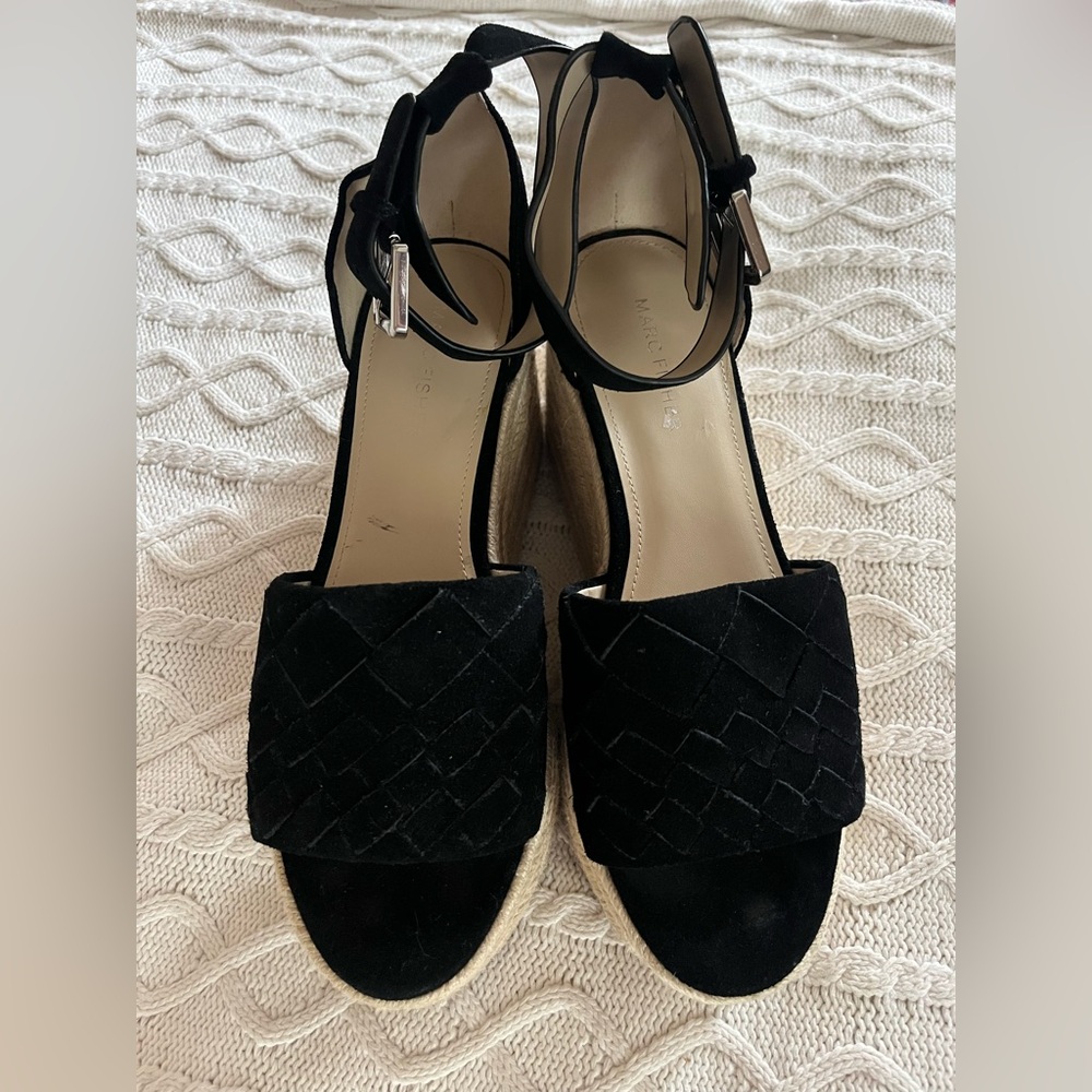 Marc Fisher Black Wedge Espadrilles Women’s Size 9.5 - Picture 15 of 15